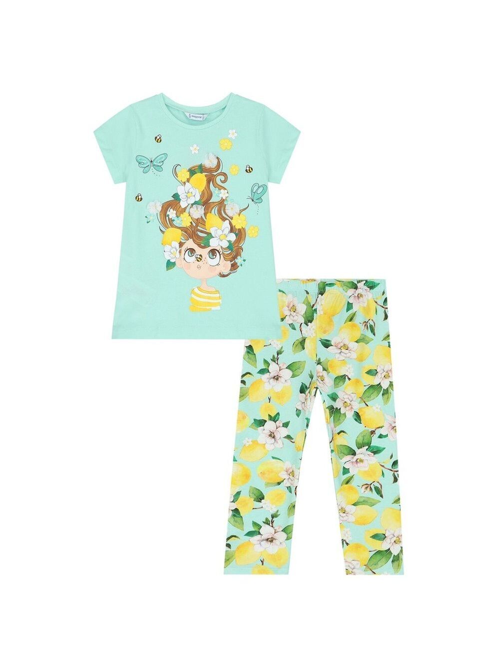 Size 9 Girls Mayoral Mint and Lemon Kids set